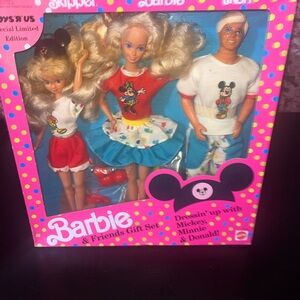 Barbie & Friends Gift set Disney 1991 3177 Ken Skipper Mickey Minnie Donald